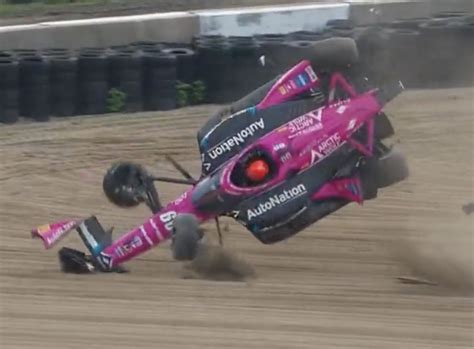 IndyCar driver Simon Pagenaud walks away from a terrifying wreck at Mid-Ohio